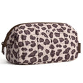 BAGSMART Makeup Bag Travel Toiletry Bag, Wide-open Zipper Pouch, Leopard