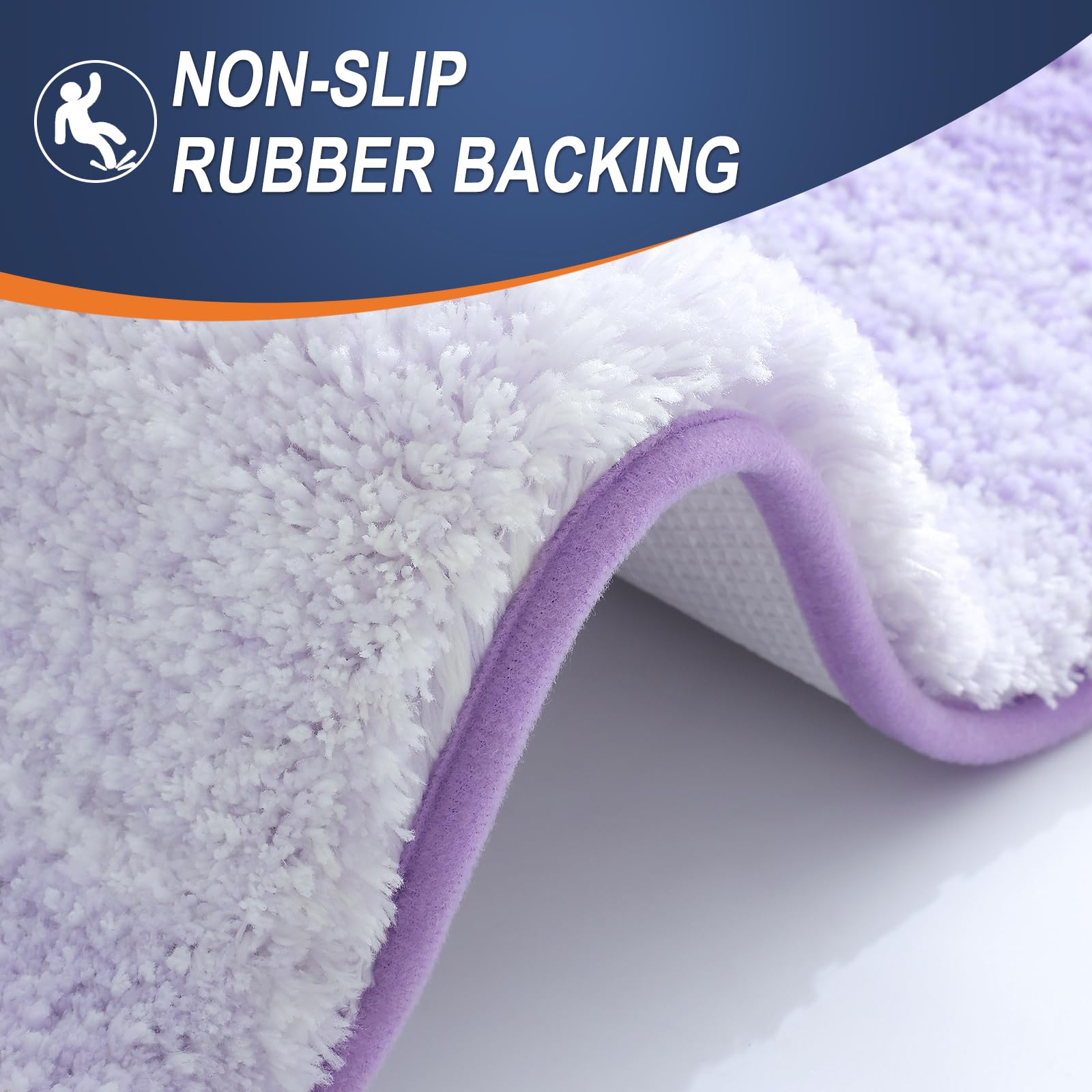 OLANLY Micorfiber Bathroom Rug Set 2 Piece, 47"x20"+24"x16"