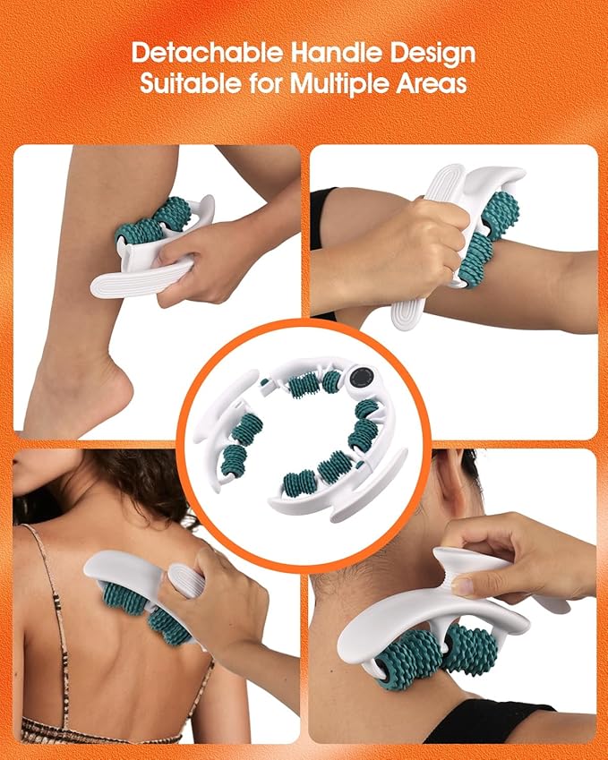 Rovista Anti Cellulite Massage Tool - Ergonomic Cellulite Remover for Legs and Arms with Detachable Handles - Smooth-Glide Lymphatic Drainage Massager for Boost Confidence and Tightened Skin(Green)