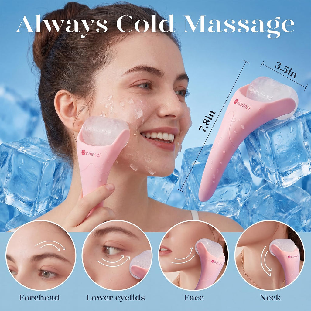 BAIMEI IcyMe Ice Roller for Face & Gua Sha Set, Depuff & Migraine Relief