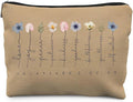 Likjad Christian Gifts Makeup Bag, Floral Christian Cosmetic Bags for Women, Galatians 5:22-23 Bible Verse Makeup Pouch, Faith Based Gifts Zipper Pouch(pale brown)