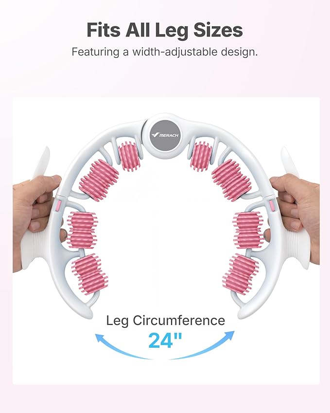 Merach Cellulite Massage Tool with Push Pull Roller, Lymphatic Drainage Massager, Leg Massager with Detachable Handles, Exercise Equipment for Thighs & Legs & Buttocks, Gift for Women