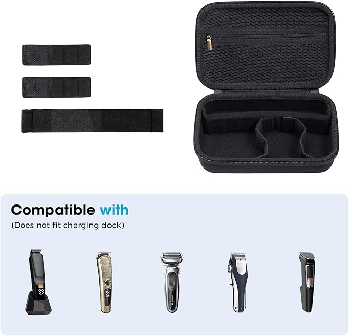 ProCase Hard EVA Travel Case for Electric Hair Clipper Trimmer, Protective Storage Organizer Bag for Beard/Body/Bikini Trimmer & Shaver -Black