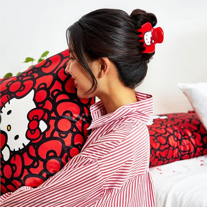 Kitsch Hello Kitty Recycled Plastic Puffy Medium Hair Clips for Women, Medium Claw Clips for Thick & Thin Hair, 1 Piece