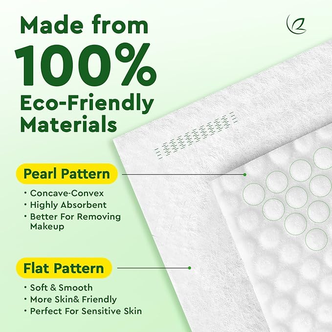 Elvira 100 Count Disposable Face Towels, Biodegradable Skincare Facial Cleansing Towels, Ultra Soft & Thick Makeup Remover Dry Wipes, Lint-Free & Vegan for Sensitive Skin, Travel Essential