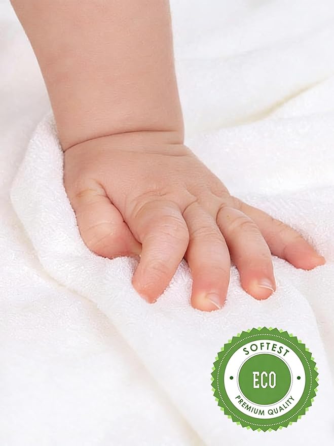 HIPHOP PANDA Baby Washcloths, Rayon Made from Bamboo - 2 Layer Ultra Soft Absorbent Newborn Bath Face Towel - Reusable Baby Wipes for Delicate Skin - Sage and Teal, 6 Pack
