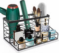 Siyzda Hair Tool Organizer, Movable Hair Dryer Holder, Hair Styling Tools Storage for Vanity, Bath Counter Organizer, Bathroom Trays for Hair Toiletry, Makeup (12" x 7.7" x 5.8", Marble-Black)