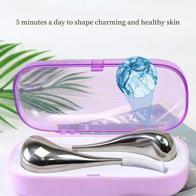 2 Pack Ice Globes Facial Skin Care Tools for Women Face Eyes,Stainless Steel Face Beauty Cooling Face Rollers,Cooling Spa Globes Cold Roller with Storage Case