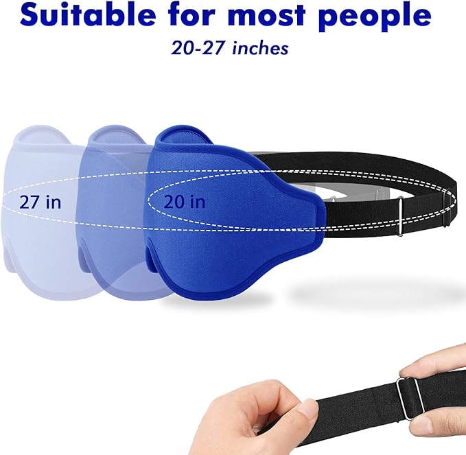 Sleep Eye Mask for Men Women, Lash Extensions 3D Sleeping Mask, Travel Blackout Night Blindfold Eye Shade Cover with Adjustable Strap (Blue)
