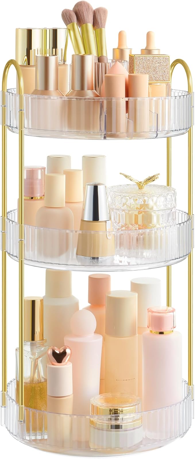 SONGMICS Makeup Organizer, 3-Tier Countertop, Customizable