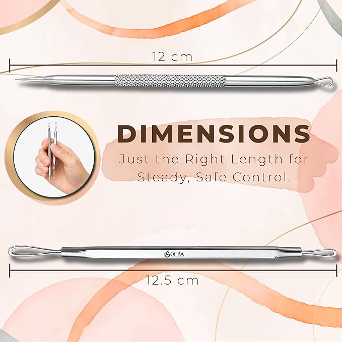 Blackhead Remover Professional Skincare Spot Treatment Blackhead Remover Tool for Blemish Comedone Whiteheads Pimple Popper with Double Sided Soft Touch and Anti-Slip Design (Silver 2Pcs)