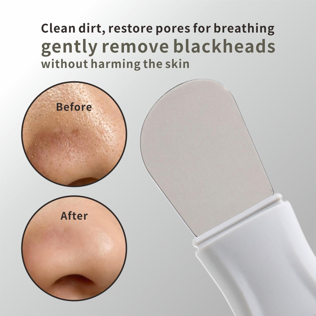 YUSAGO Multifunctional Face Washing Brushes,2 in 1 Pore Cleaning Brush & Blackhead Scraper,Pimple Extractor for Women Men,Face Scraper Skin Spatula,Pore Scrubber for Deep Cleansing.(Gray)