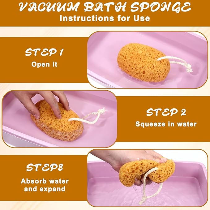 2 Pcs Bath Sponges for Shower, Body Scrubber Sponges