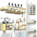 NESOMI Shower Caddy Adhesive Shower Organizer 7-Pack, Rustproof Stainless Steel Bathroom Shelves, Large Capacity No-Drill Rack Storage Accessories with Soap Dish Toothbrush Holder Hooks
