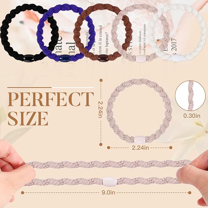 Hair Ties No Damage - 10PCS Ponytail Holders - Elastic Hair Ties for Thick Hair - Braided Hair Bands for Women Girls's Hair