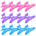 BAHABY Hair Clips for Styling Sectioning 12 Pack Hot Pink Purple Blue Butterfly Clamps Hair Claw Clips Pro Salon Hair Clips for Styling, Sectioning, Cutting and Coloring