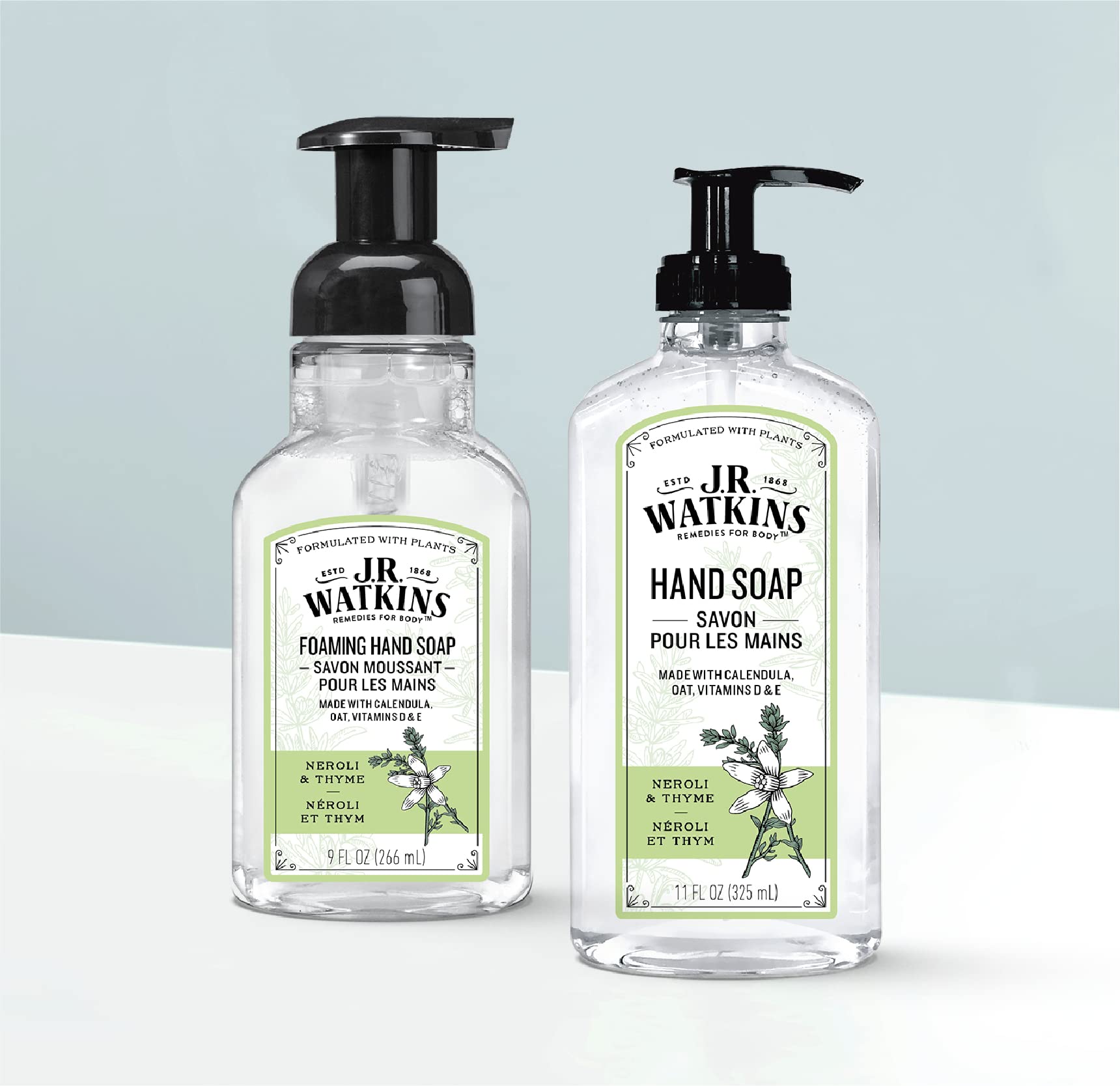 J.R. Watkins Foam Hand Soap Dispenser 3 Pack, Neroli & Thyme, 9 fl oz