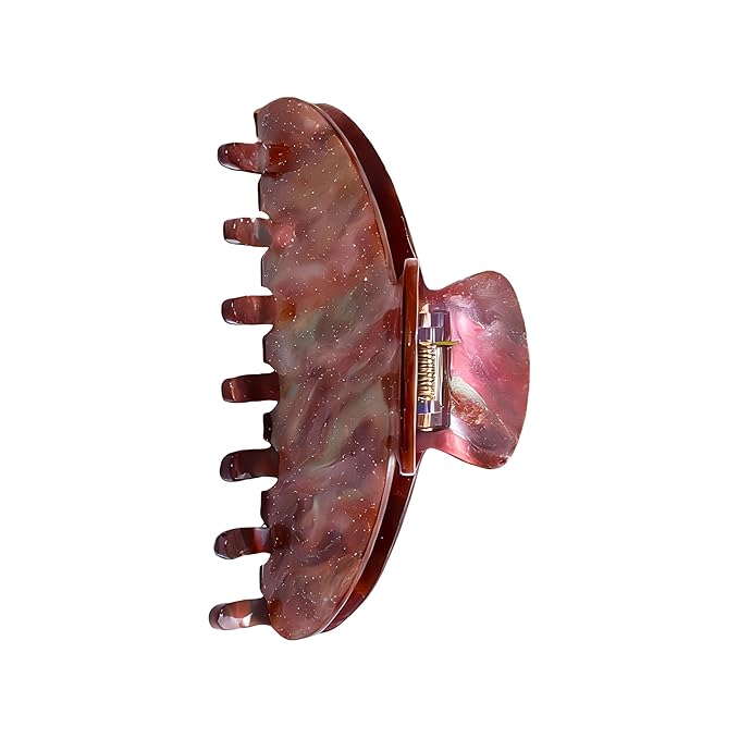 OideGuiing Durable Acetate Hair Clips - 4-Inch Brown starry sky Claw Clips for Fine and Thick Hair (Brown starry sky)