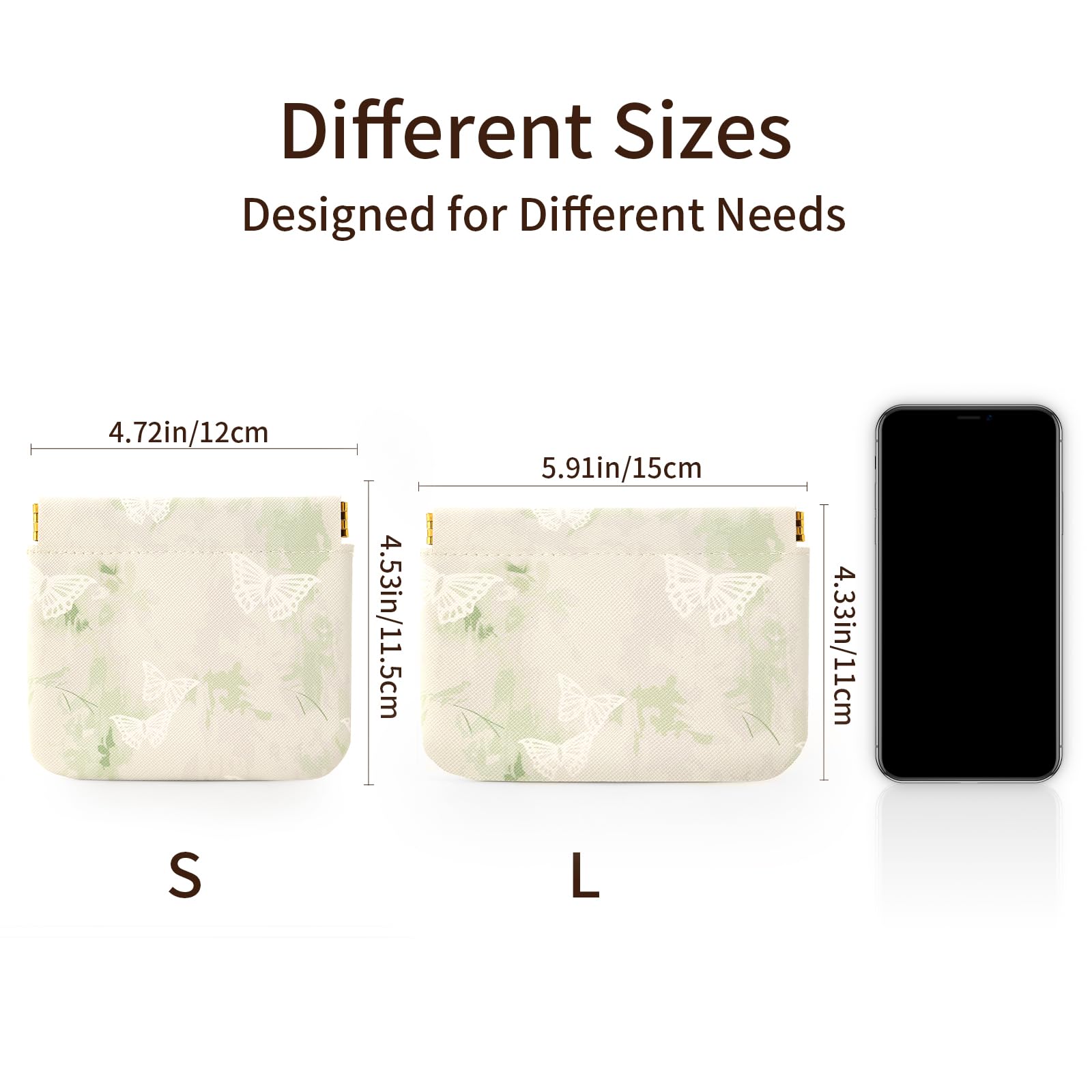 RIGHT AWAY 2 PCS Small Makeup Bag for Purse,Mini Cosmetic Organizer Make Up Bag for Women,Squeeze Coin Purse Pouch,Portable Tiny Makeup Pouches for Cosmetic Accessories,Lipstick, Jewelry, Card, Coins