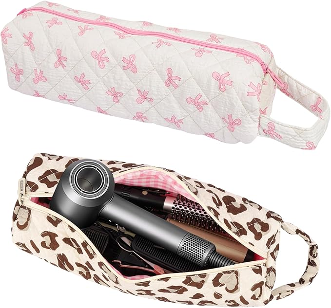 2PCS Quilted Hair Tools Bags Compatible with Dyson Airwrap Shark FlexStyle