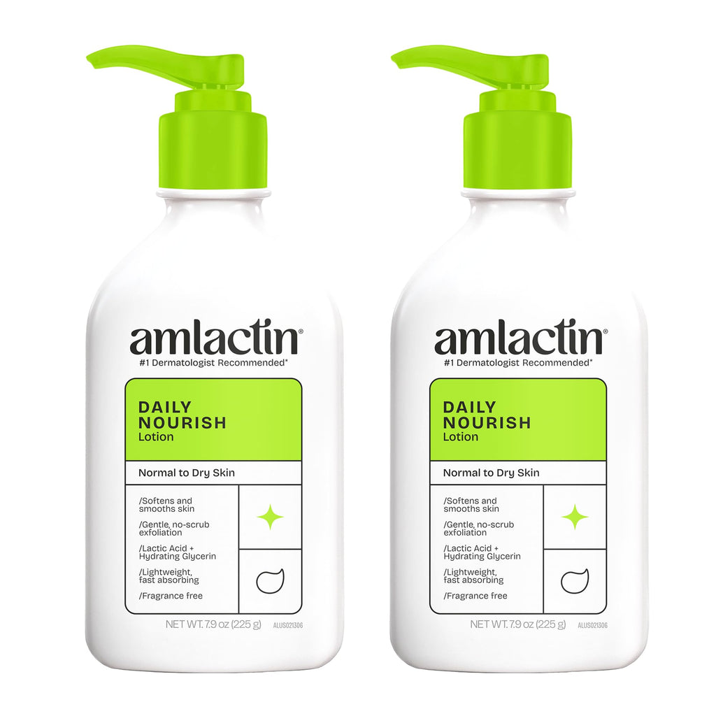 AmLactin Daily Nourish Body Lotion, 12% Lactic Acid, 7.9 oz, 2 Pack