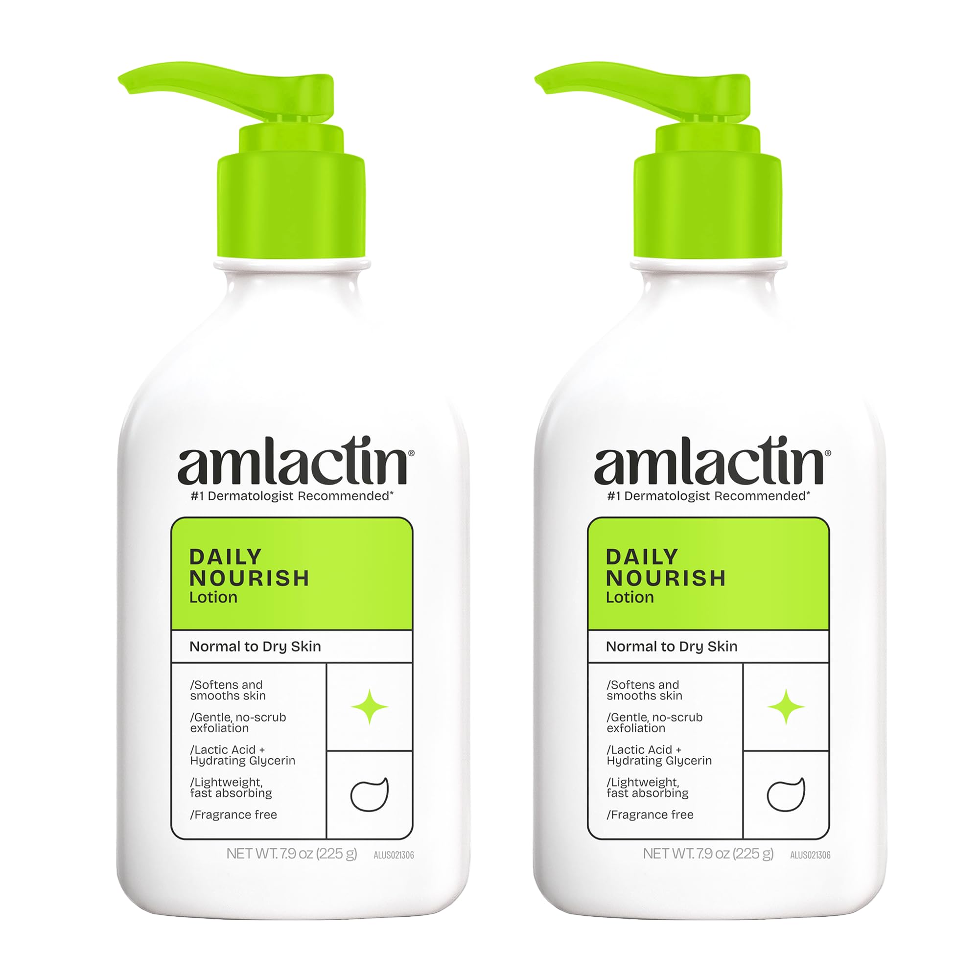 AmLactin Daily Nourish Body Lotion, 12% Lactic Acid, 7.9 oz, 2 Pack