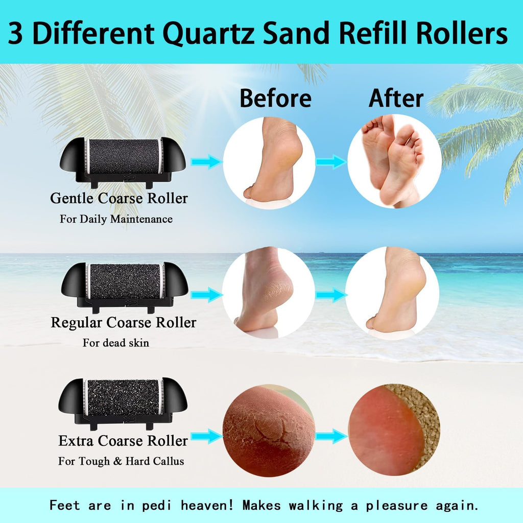 Callus Remover for Feet Electric Foot File, 13-in-1 Professional Pedicure Tools Foot Care Kit, Foot Scrubber Pedi for Hard Cracked Dry Dead Skin, 3 Rollers, 2 Speed, Battery Display (Black2)
