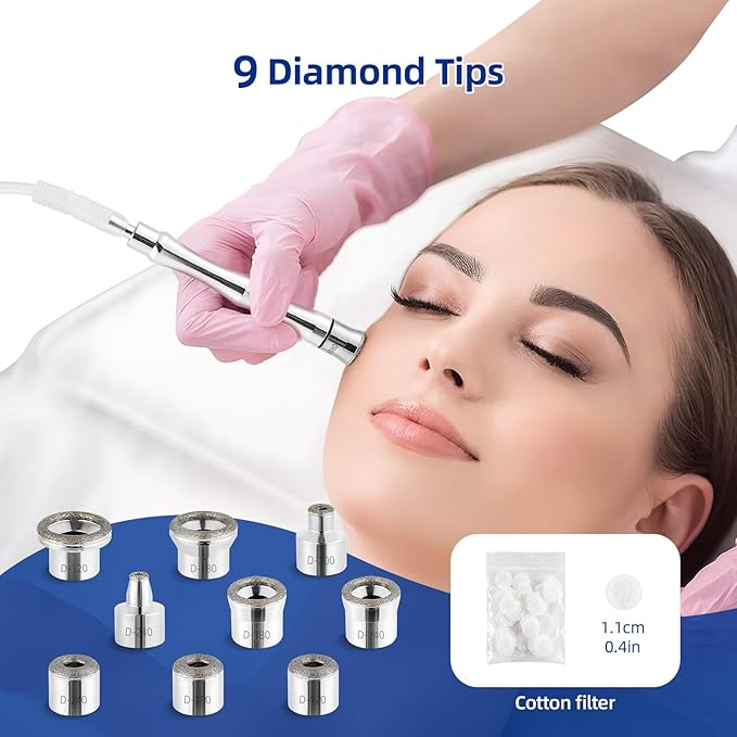 Diamond Dermabrasion Head, Microdermabrasion Accessories 9 Tips