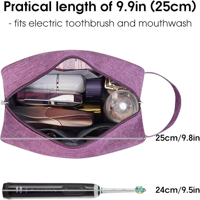 Narwey Travel Toiletry Bag for Women Traveling Dopp Kit Travel Bag for Toiletries Cosmetic Bag Makeup Bag Medicine Bag for Traveling (Dark Purple)