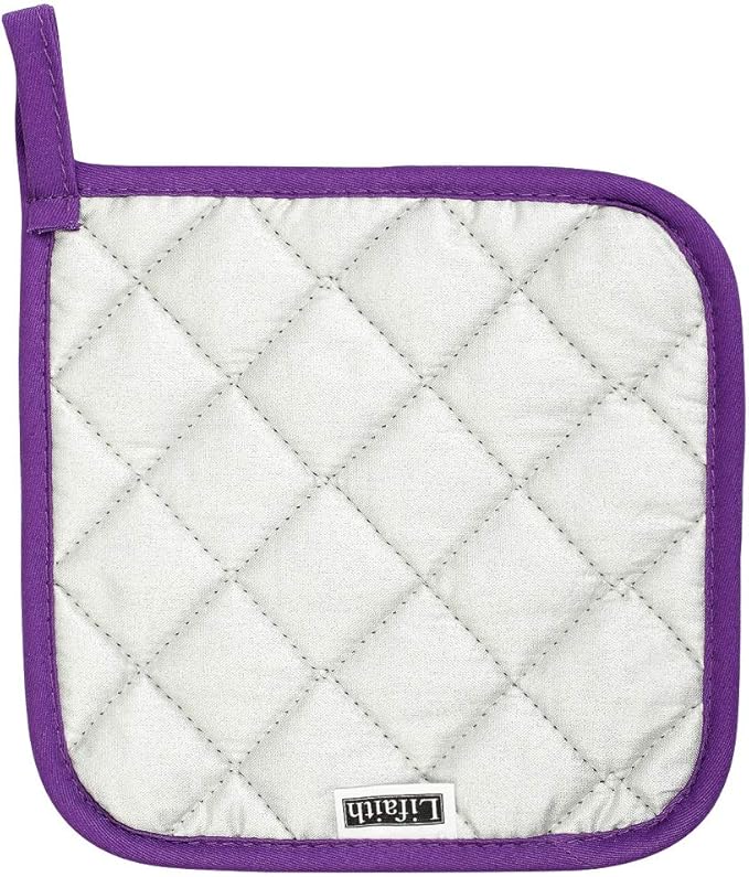 Lifaith 6 Pack Potholders Kitchen Pot Holders Set,Cotton Pot Holders for Kitchen 7 inch hot Pads,Heat Resistant Hot Pads for Cooking and Baking Grape