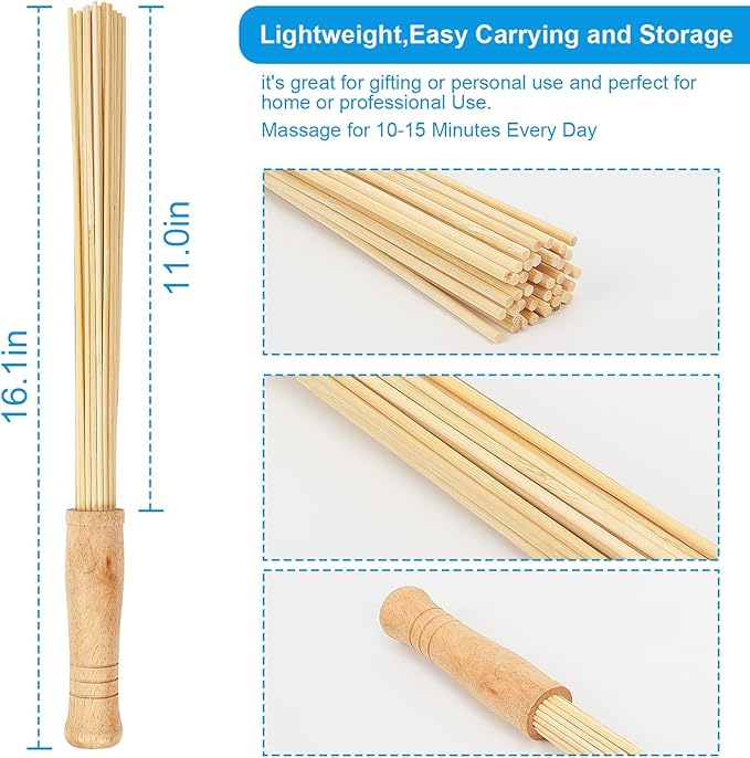 WYJTPONE Bamboo Massage Stick for Back,Massage Roller Sticks,Bamboo Therapy Massage Body Tools for Relaxing Muscles (1)