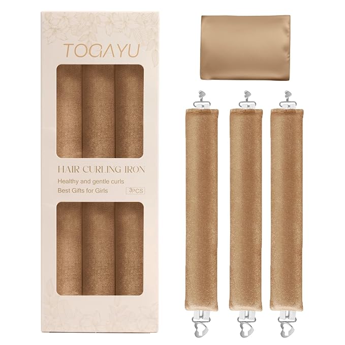 Togayu Heatless Curls Overnight Hair Care Set - Jumbo Velvet Hair Curlers