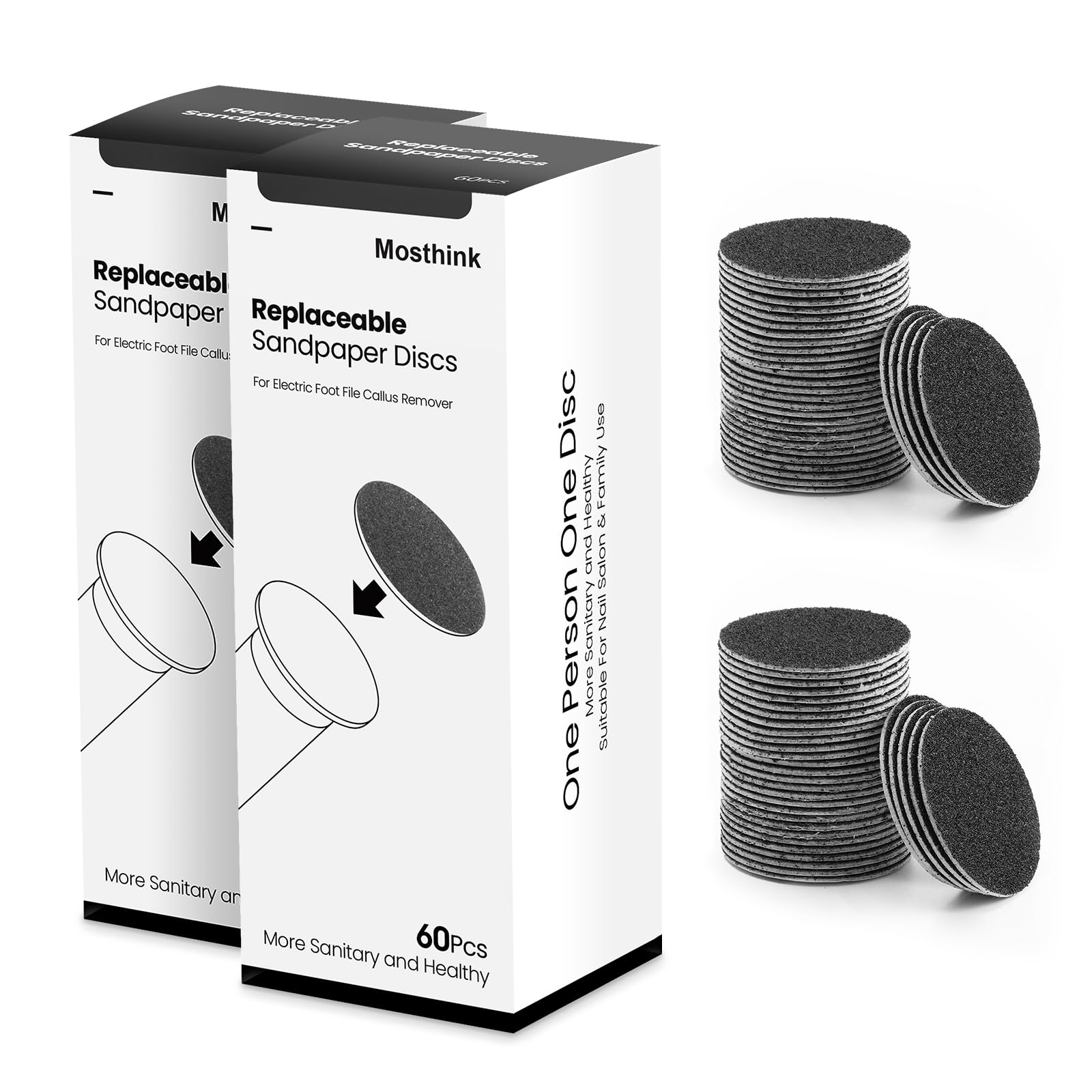 120pcs Replaceable Sandpaper Refill Discs for Electric Callus Remover
