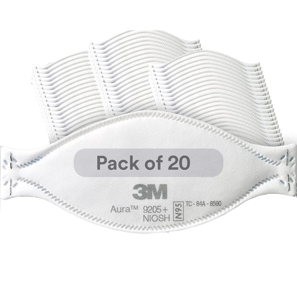 3M Aura Particulate Disposable Respirator 9205+, N95, Pack of 20, NIOSH