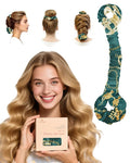 BONNET QUEEN Large Satin Heatless Hair Curler for Long Thick Hair, Heatless Curls Overnight, Hair Curlers to Sleep In, Damage-Free Waves for Women with Built-in Scrunchie, Dark Green
