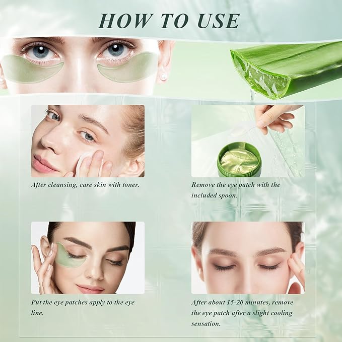 Caseous 60 PCS Aloe Vera Under Eye Patches for Puffy Eyes and Dark Circles