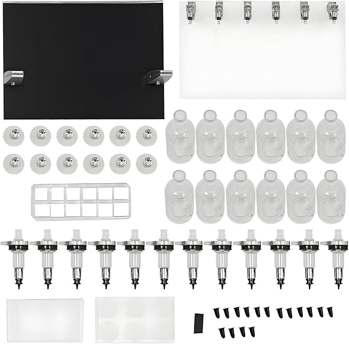 Perfume Refill Tool Kit with 12 Bottles, Perfume Bar Pump Dispenser Bottle, Perfume Dispenser Transfer Tools, Liquid Filling Machine Transfer Kit for Liquid Cologne Fragrance Sample Essential Oils