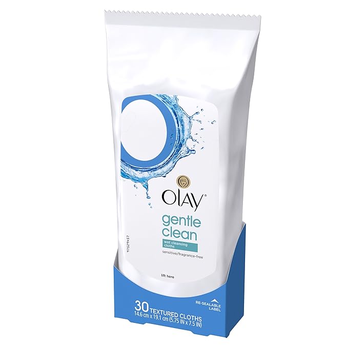 Olay Cleanse Gentle Facial Cloths, Fragrance Free, 30 count (Pack of 3)