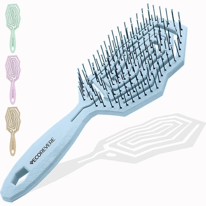Detangler Brush for Women, Men & Kids - Anti-Static Hair Brush - Vented with 360 Flex Gently Removes Knots, Dry & Wet Use for Thick, Fine, Natural & Curly Hair