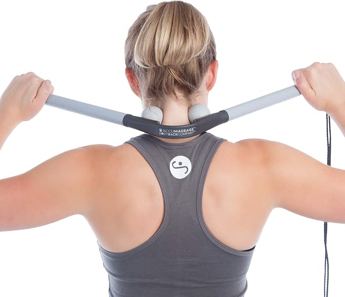 Body Back AccuMassage FSA Eligible - Dual Pressure Point Massage Tool & Massage Hammer - 2 in 1 Design - Shiatsu Neck Massager Tool, Golf Ball Percussion Massager for Deep Tissue Pain Relief