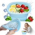 Face Bowl for Ice with Built-In Ice Tray - Collapsible Silicone Face Ice Bath Bowl for Skin Refreshing, Puffiness Relief, Morning Skincare Routine for Home and Travel