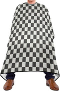 JUZIHAI Hair Cutting Cape, Checkered Black White Waterproof Salon Barber Apron Cape with Adjustable Neck, Beard Shaving Bib for Men Women Kids, 55x65 Inch