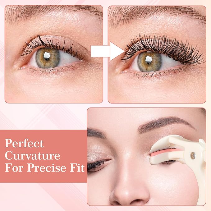 LXUEJIE 2 Style Eyelash Curlers, Plastic Eyelash Curler, Premium Cute Small Eye Lash Curler for No Pinching or Pulling Lash, Professional Makeup Tool for Eyelashes for Long Lasting (White)