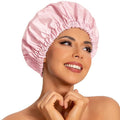 Edoneery Reusable Shower Caps for Women, Waterproof Long Hair Bonnet