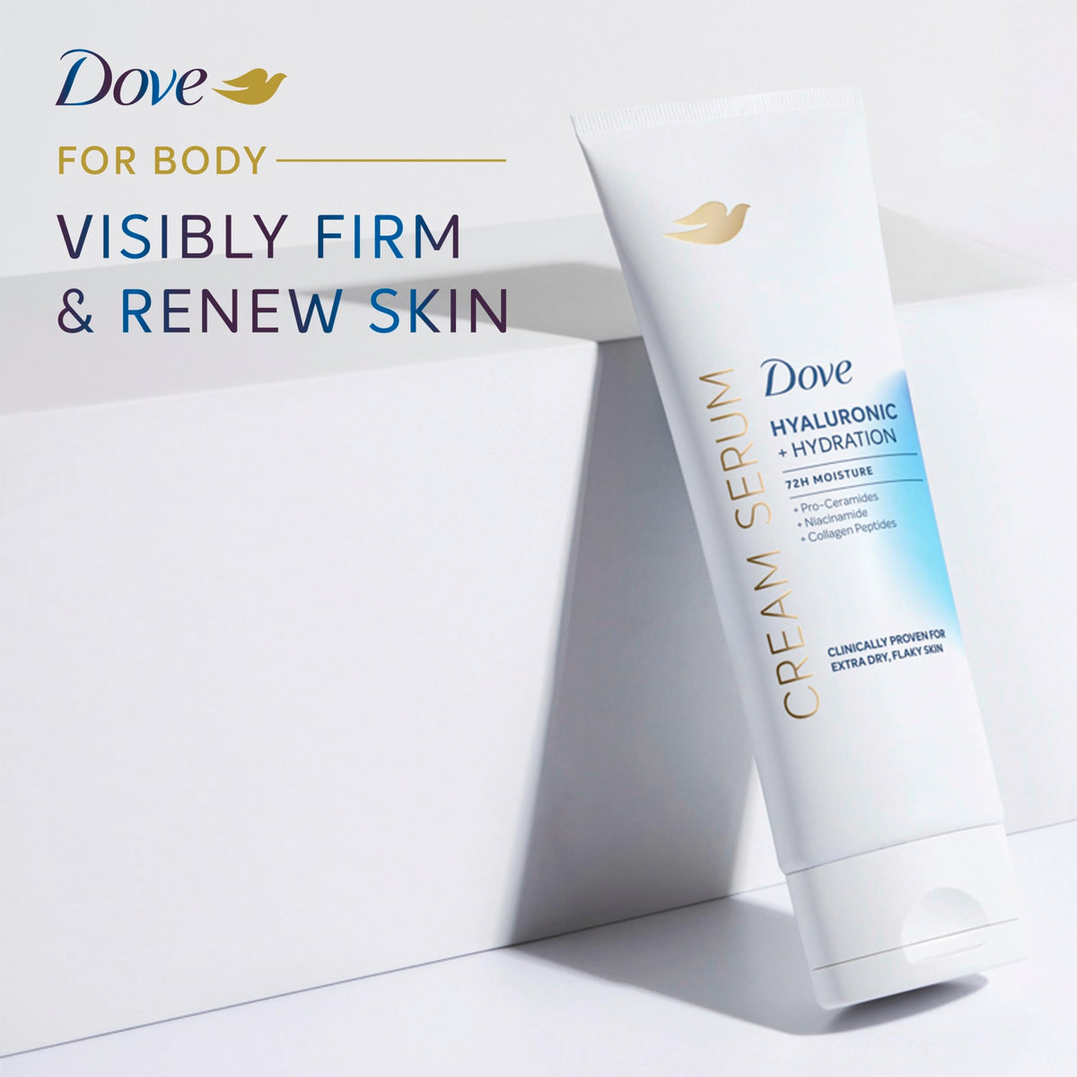 Dove Body Cream Serum Hyaluronic + Hydration for Extra Dry, Flaky Skin 8oz