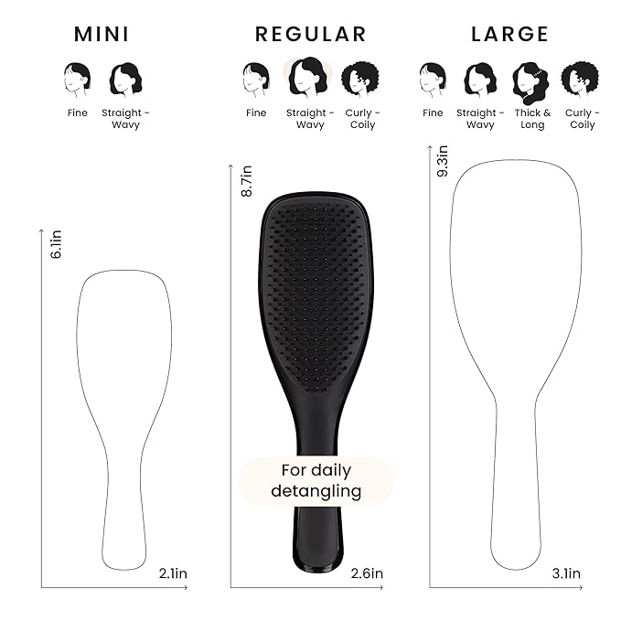 Tangle Teezer Ultimate Detangler Brush, Straight to Wavy, Liquorice Black