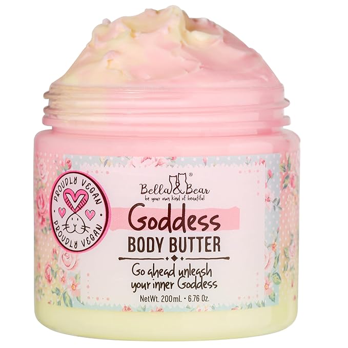 Bella & Bear Goddess Body Butter Scar Cream - Skin Care Moisturizer - Pure Smoothing Beauty Product Cruelty-Free, Vegan Butter with Natural Ingredients - Hydrate Skincare for Dry Skin