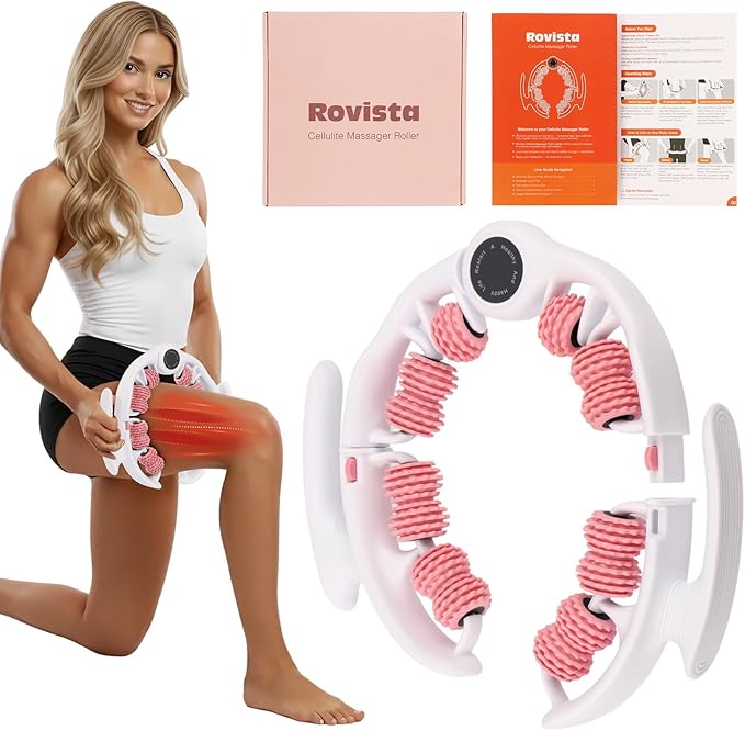 Rovista Anti Cellulite Massage Tool - Ergonomic Cellulite Remover for Legs and Arms with Detachable Handles - Smooth-Glide Lymphatic Drainage Massager for Boost Confidence and Tightened Skin(Pink)