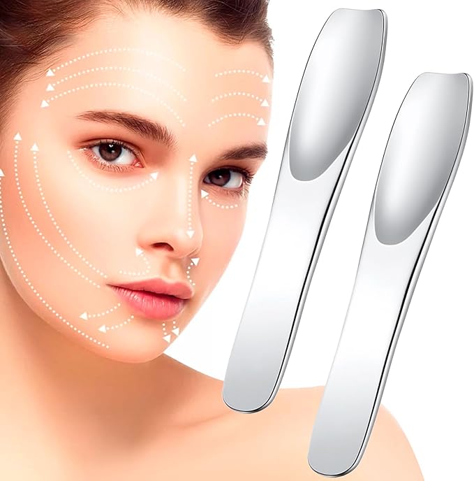 3pcs Mini Stainless Steel Makeup Spatula, 2.75x0.45in Reusable Cosmetic Cream Spatulas Spoon, Silver Skincare Scoop Applicator Facial Massage Beauty Tools for Mixing Face Eye Cream