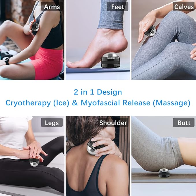 Ice Roller Ball, Cold Hot Massage Muscle Recovery Ball, Stainless Steel